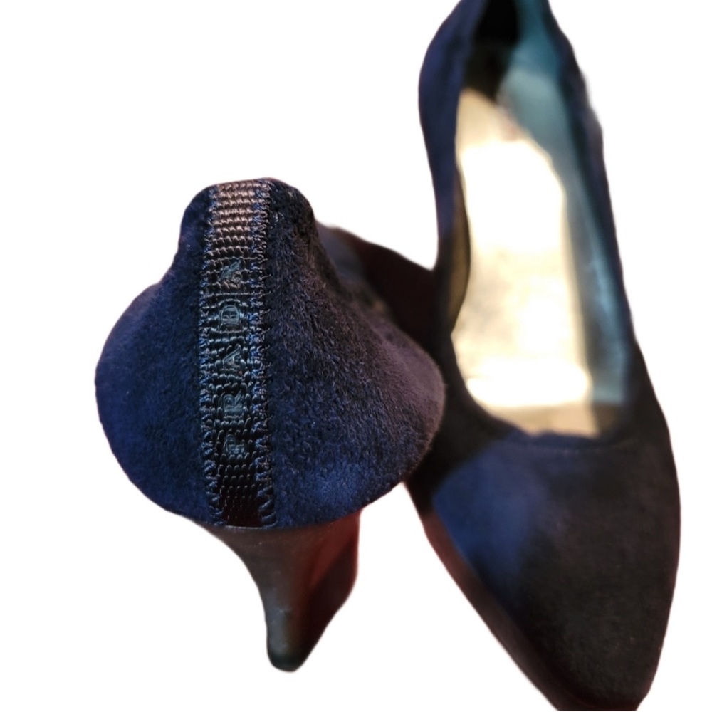 Prada Women's Navy Blue Suede Pumps - Picture 10 of 12
